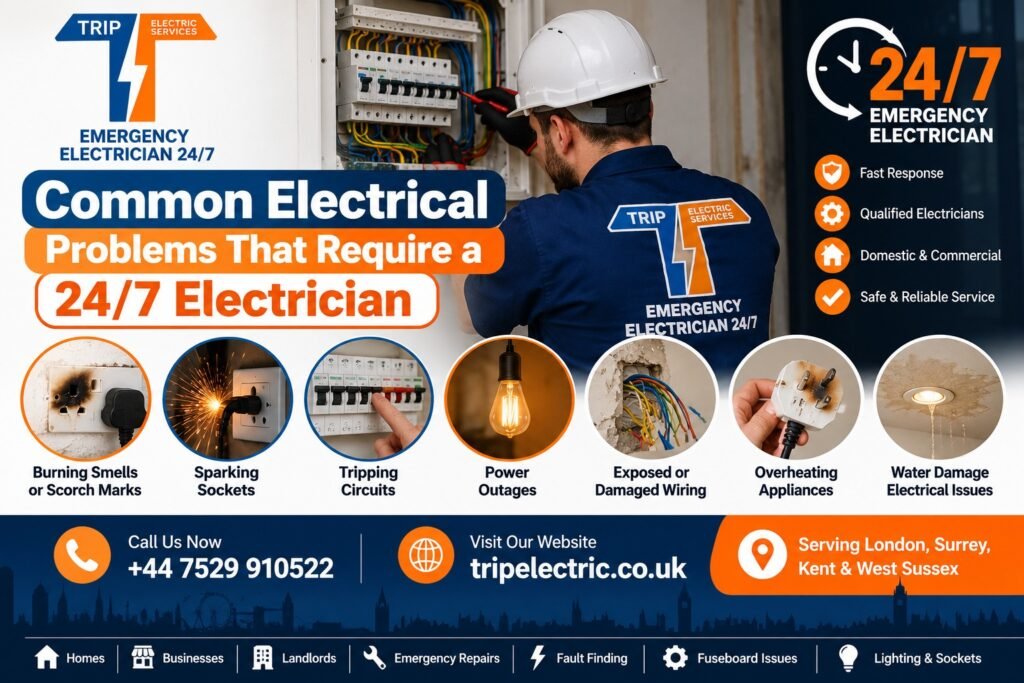 Common Electrical Problems That Require a 24/7 Electrician