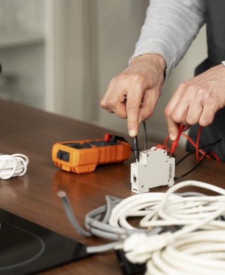 service maintenance worker repairing